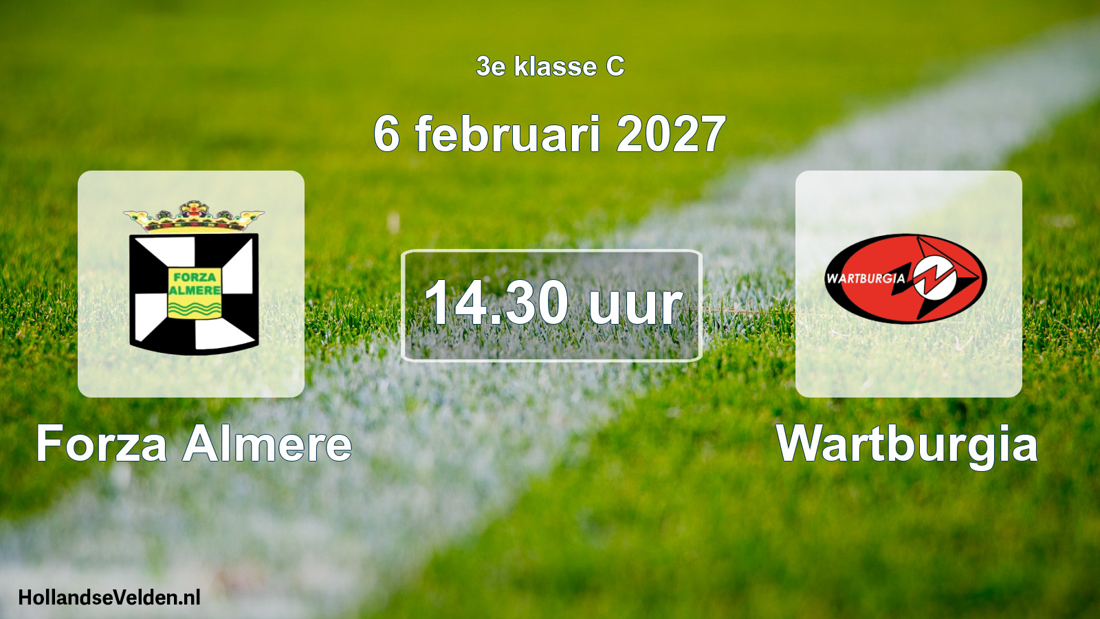 Geplande wedstrijd: Forza Almere - Wartburgia (6 februari 2027)