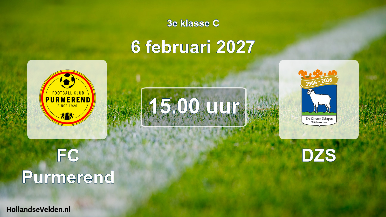 Geplande wedstrijd: FC Purmerend - DZS (6 februari 2027)