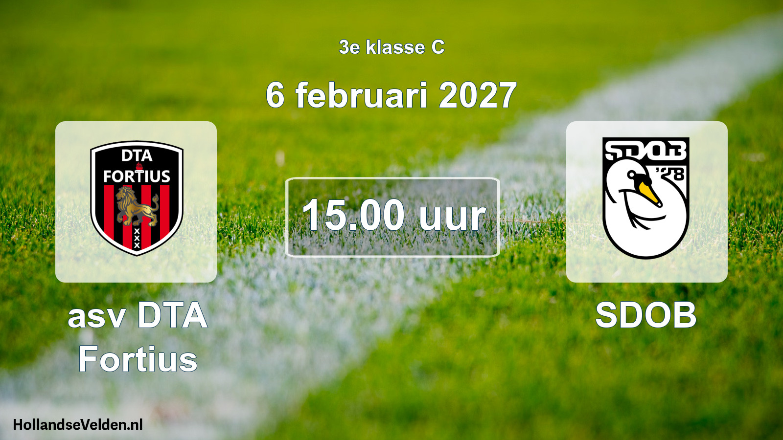 Geplande wedstrijd: asv DTA Fortius - SDOB (6 februari 2027)