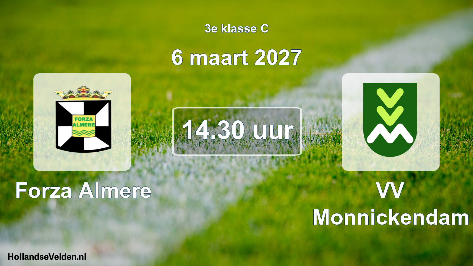 Geplande wedstrijd: Forza Almere - VV Monnickendam (6 maart 2027)