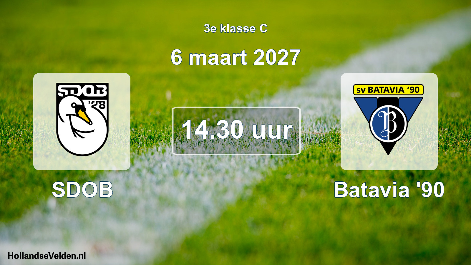 Geplande wedstrijd: SDOB - Batavia '90 (6 maart 2027)