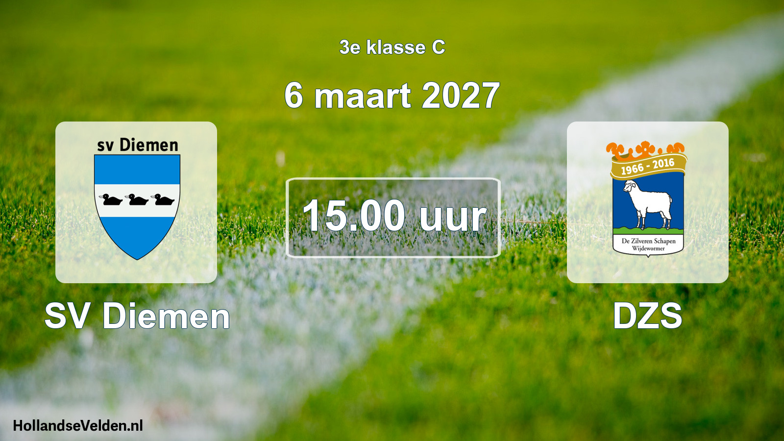 Geplande wedstrijd: SV Diemen - DZS (6 maart 2027)