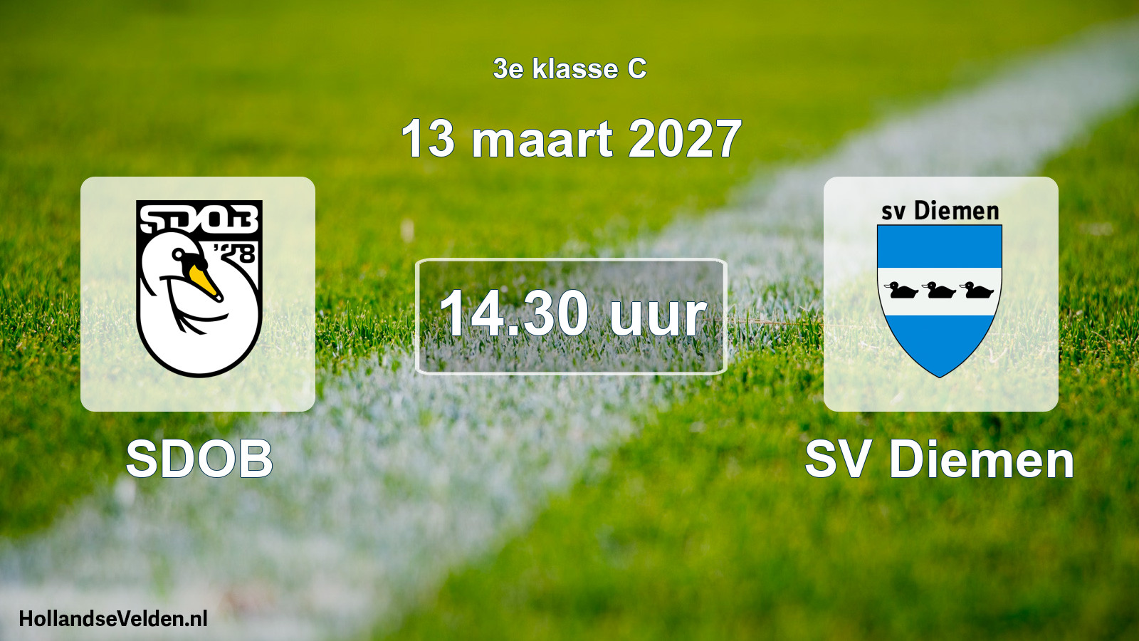 Geplande wedstrijd: SDOB - SV Diemen (13 maart 2027)