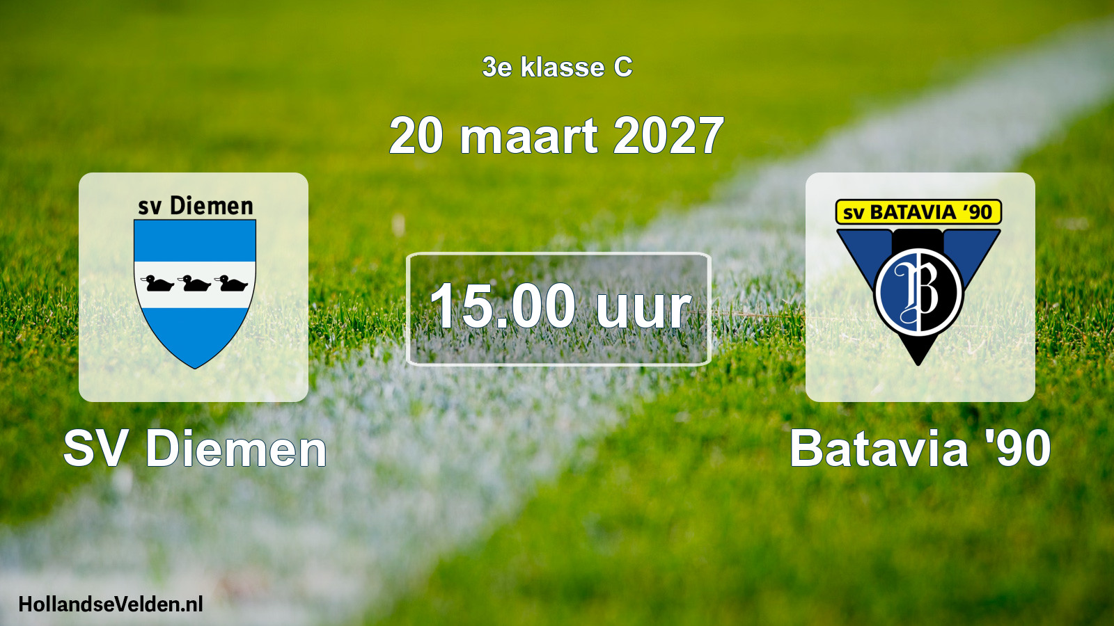 Geplande wedstrijd: SV Diemen - Batavia '90 (20 maart 2027)