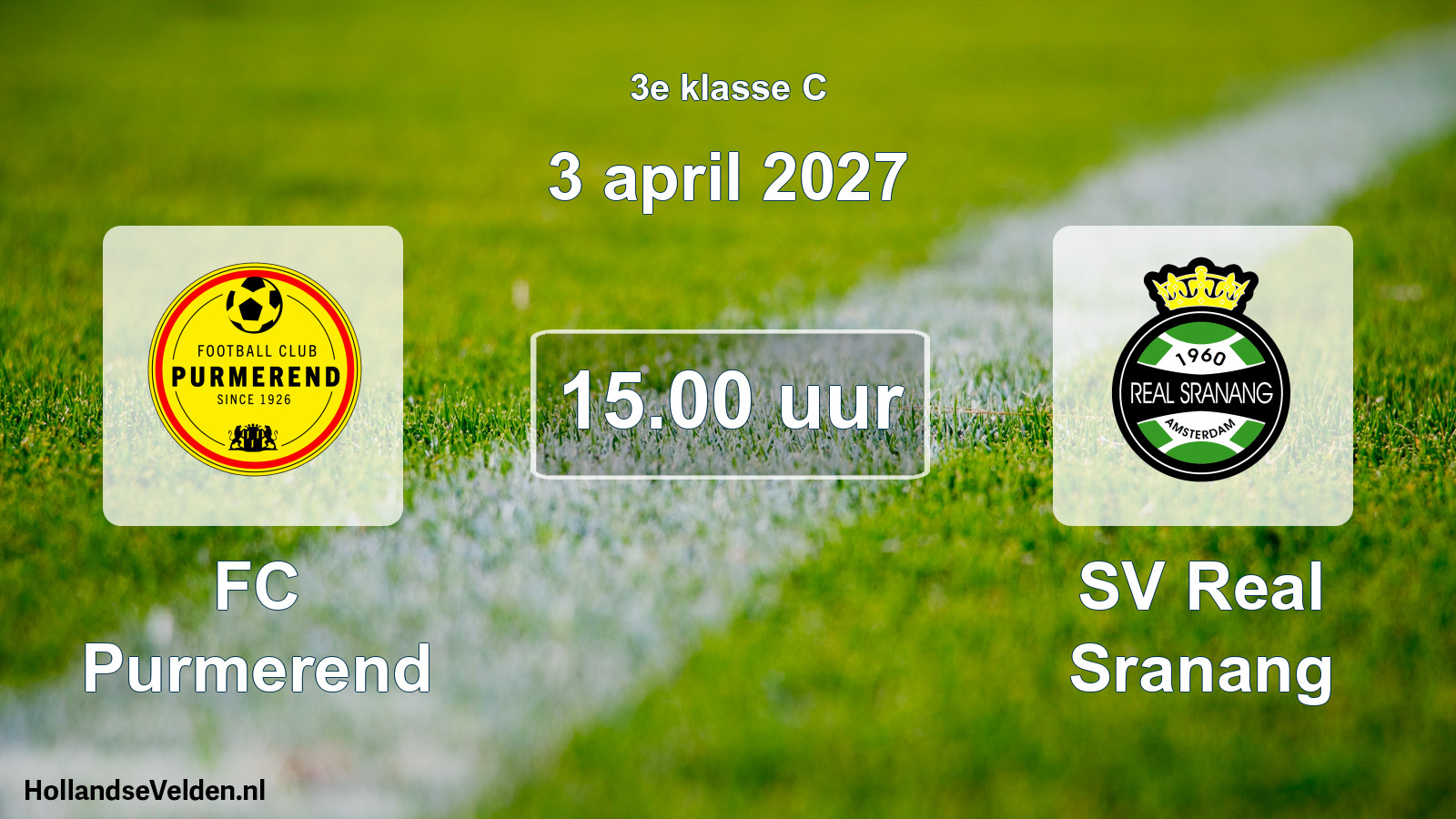 Geplande wedstrijd: FC Purmerend - SV Real Sranang (3 april 2027)