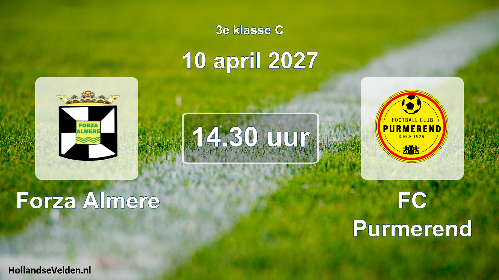 Geplande wedstrijd: Forza Almere - FC Purmerend (10 april 2027)