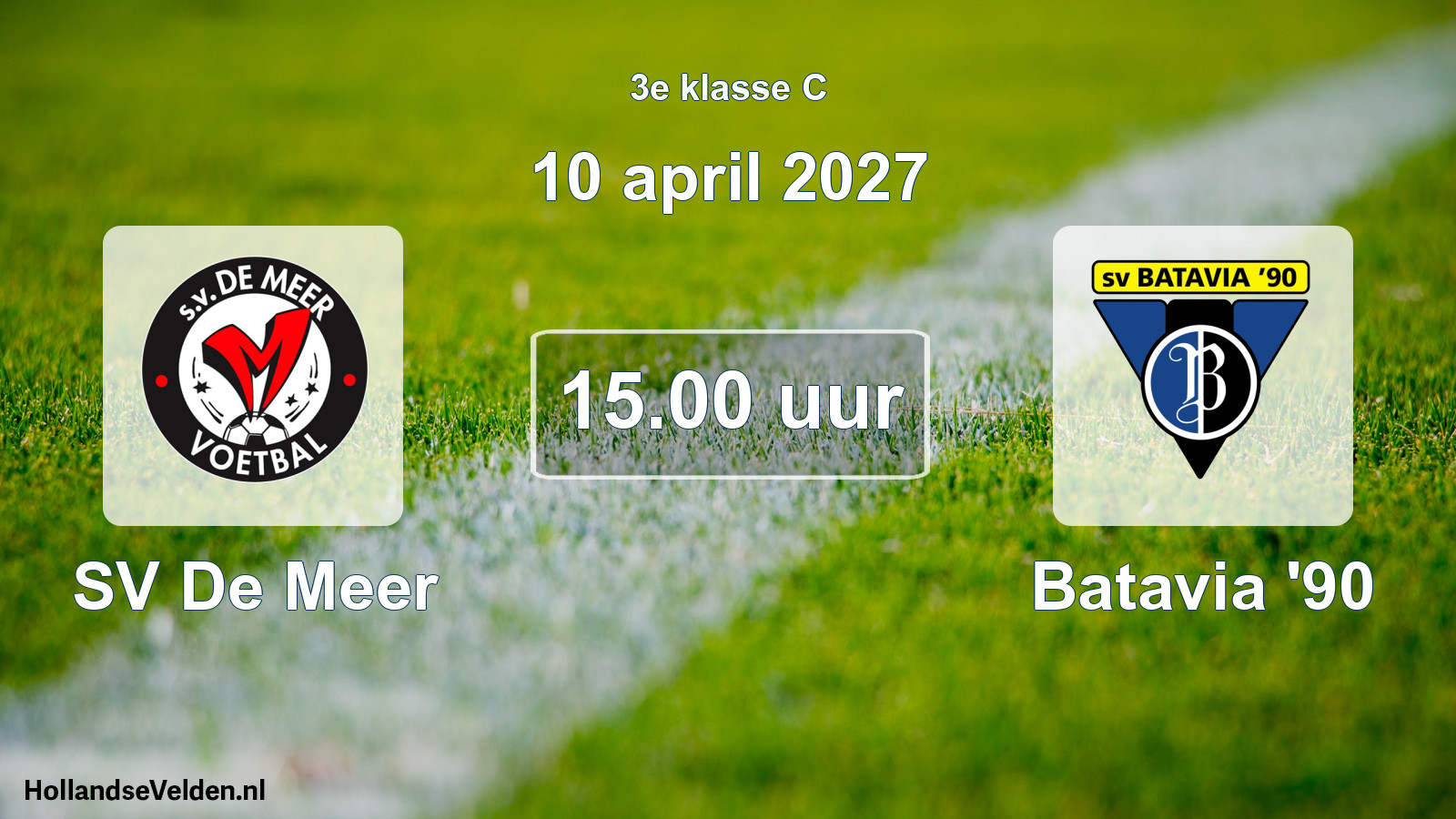 Geplande wedstrijd: SV De Meer - Batavia '90 (10 april 2027)