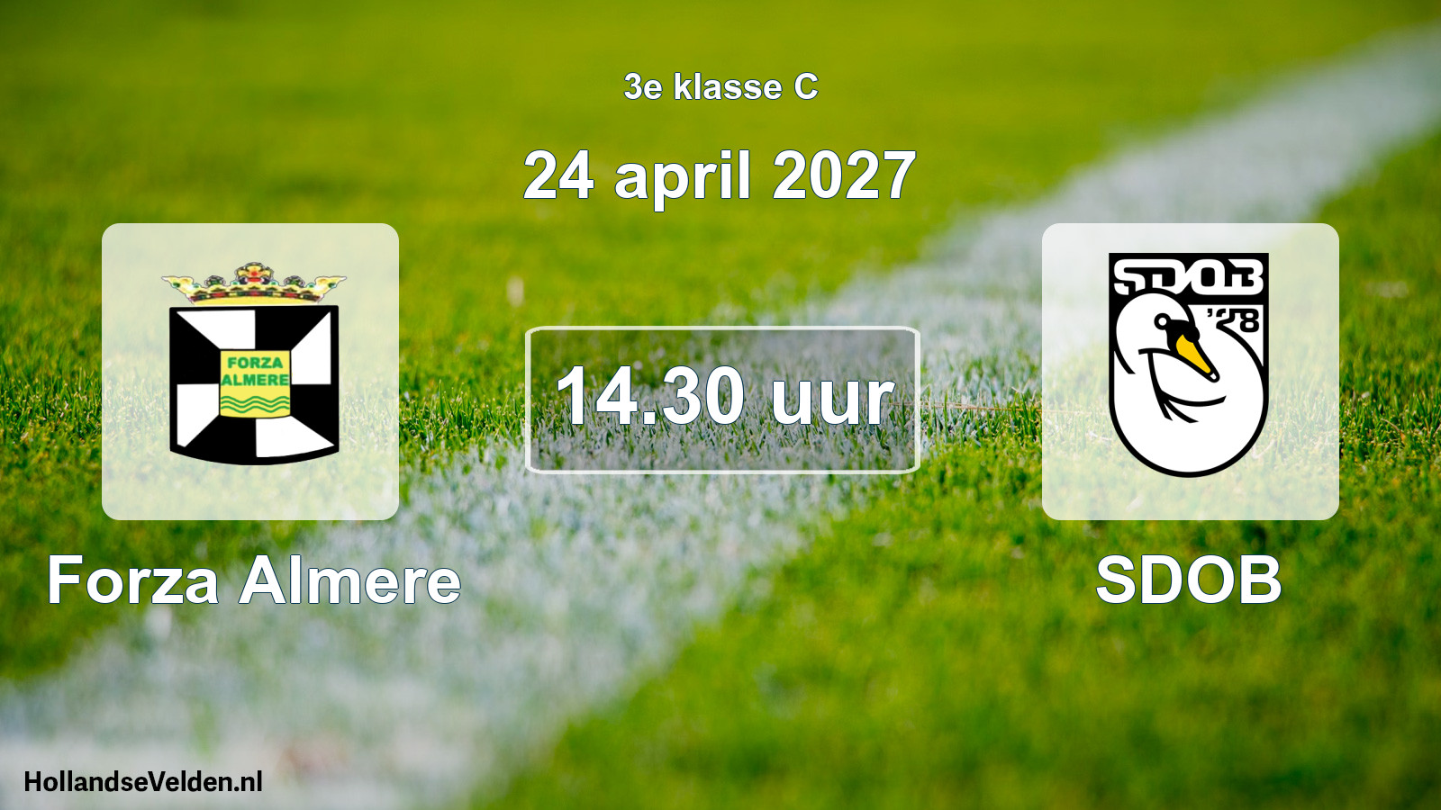 Geplande wedstrijd: Forza Almere - SDOB (24 april 2027)