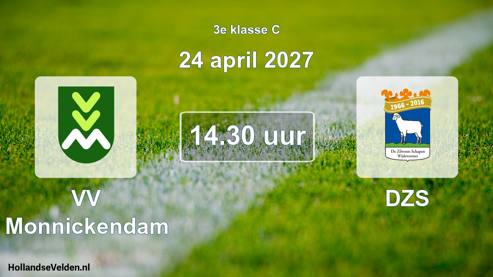 Geplande wedstrijd: VV Monnickendam - DZS (24 april 2027)