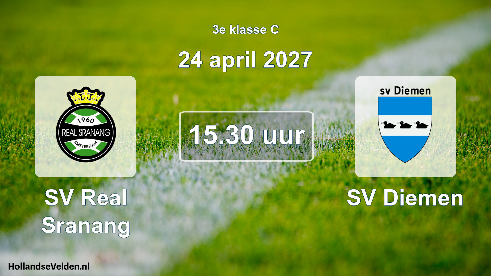 Geplande wedstrijd: SV Real Sranang - SV Diemen (24 april 2027)