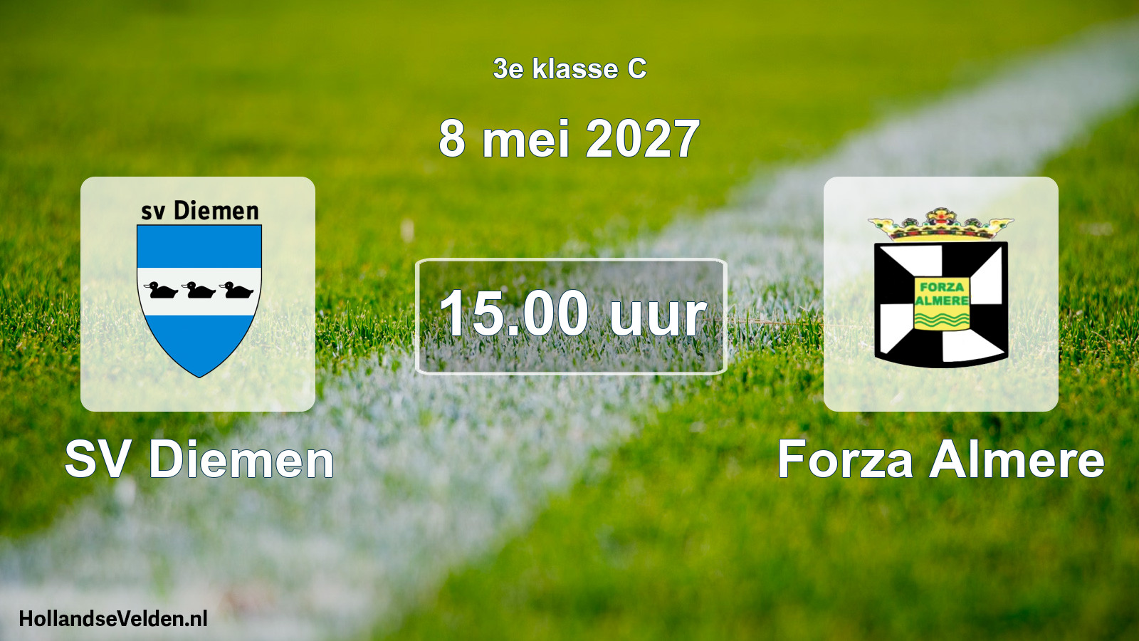 Geplande wedstrijd: SV Diemen - Forza Almere (8 mei 2027)