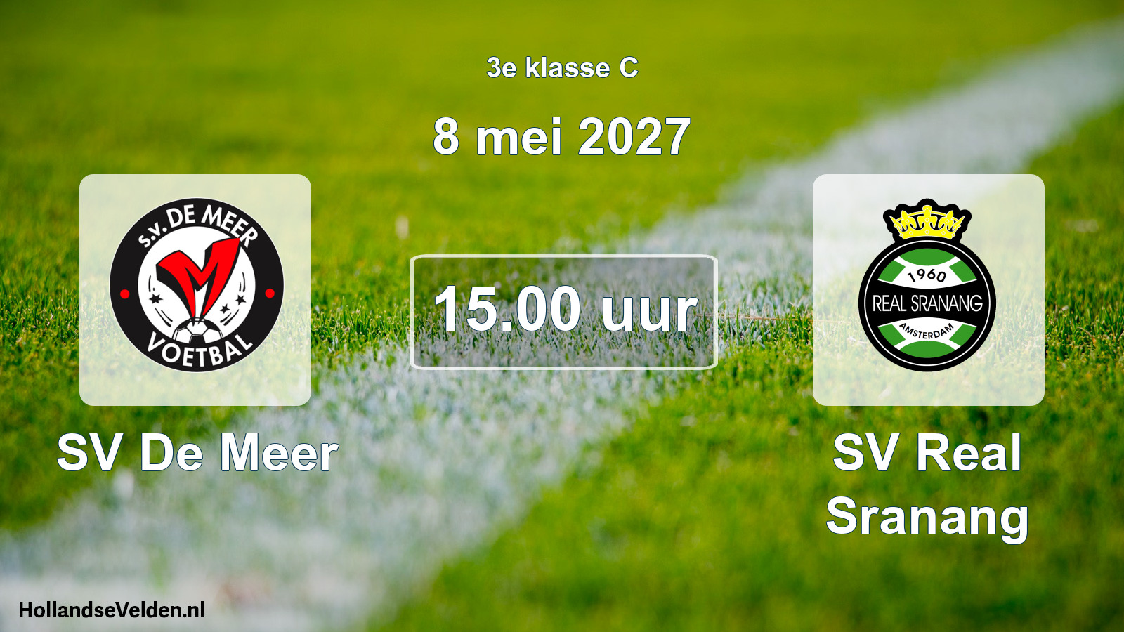 Geplande wedstrijd: SV De Meer - SV Real Sranang (8 mei 2027)