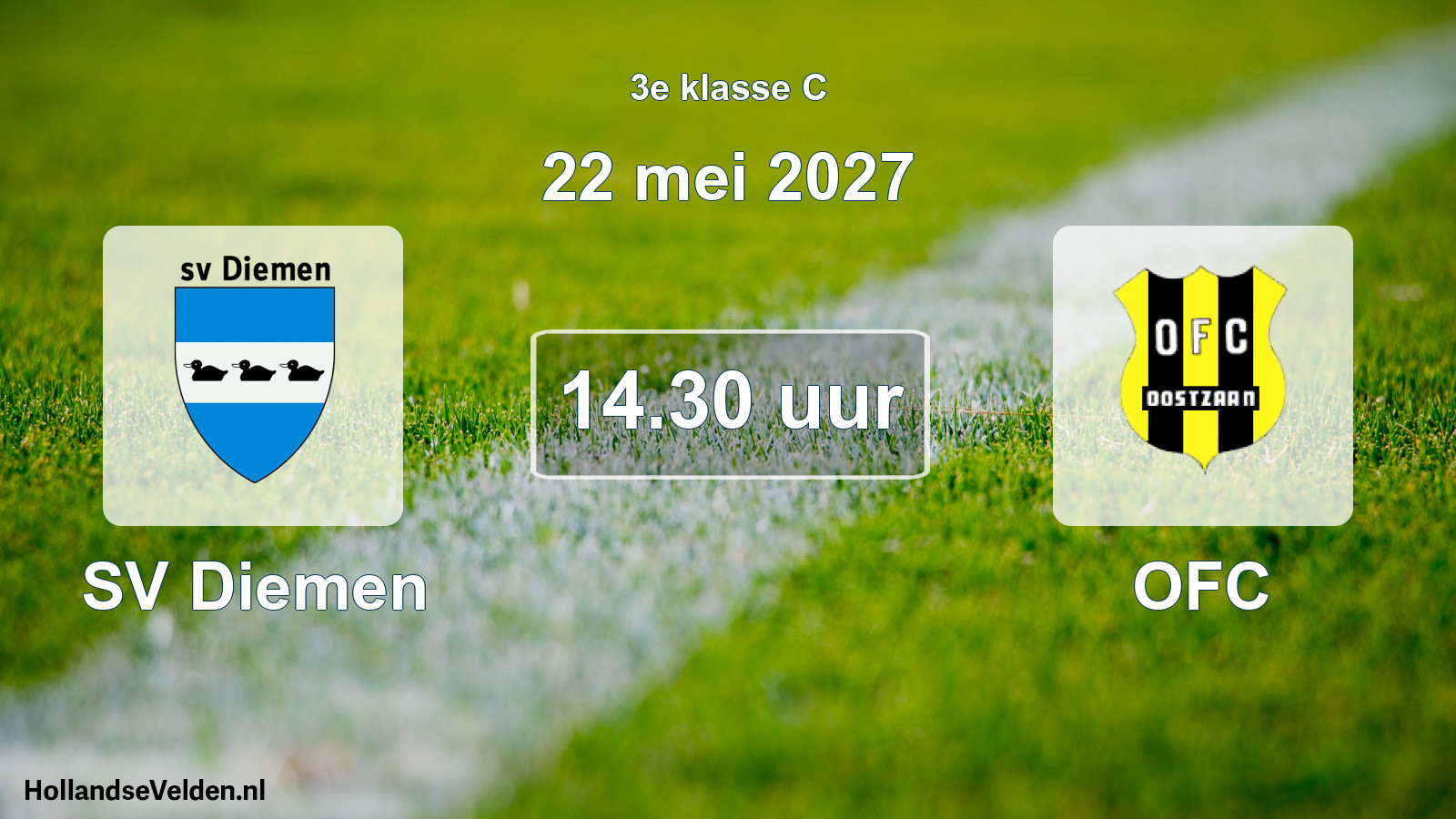 Geplande wedstrijd: SV Diemen - OFC (22 mei 2027)