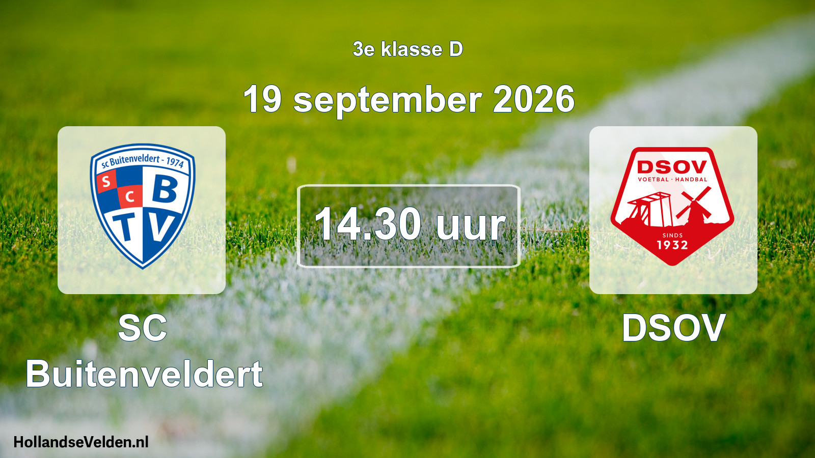 Geplande wedstrijd: SC Buitenveldert - DSOV (19 september 2026)