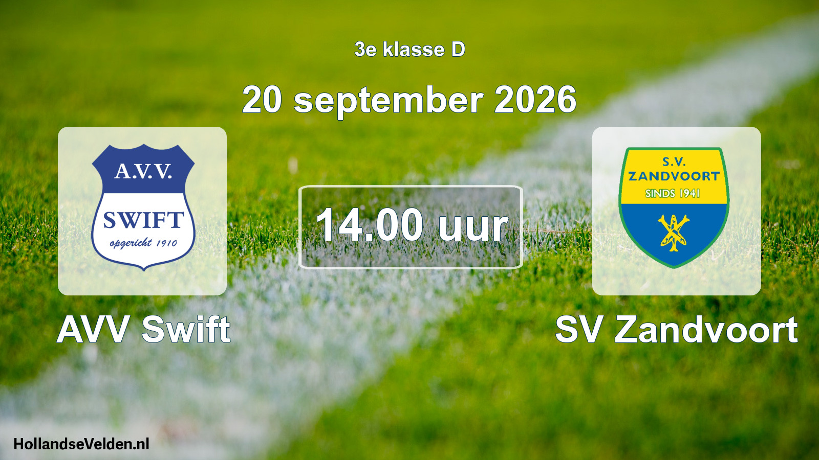 Geplande wedstrijd: AVV Swift - SV Zandvoort (20 september 2026)