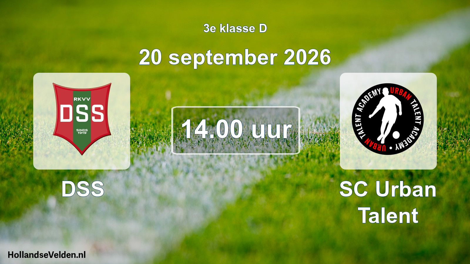 Geplande wedstrijd: DSS - SC Urban Talent (20 september 2026)