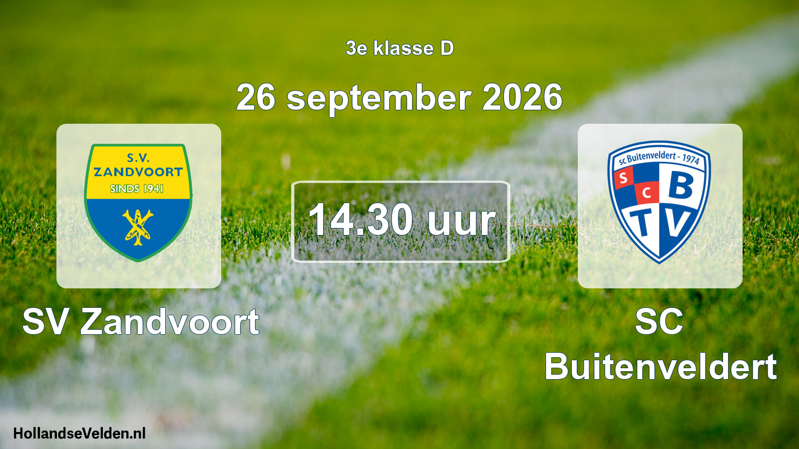 Geplande wedstrijd: SV Zandvoort - SC Buitenveldert (26 september 2026)