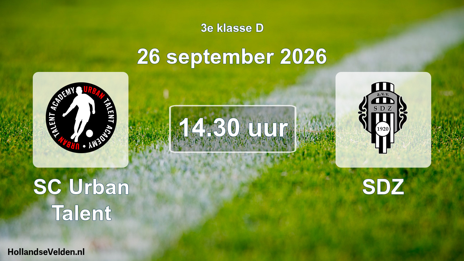 Geplande wedstrijd: SC Urban Talent - SDZ (26 september 2026)