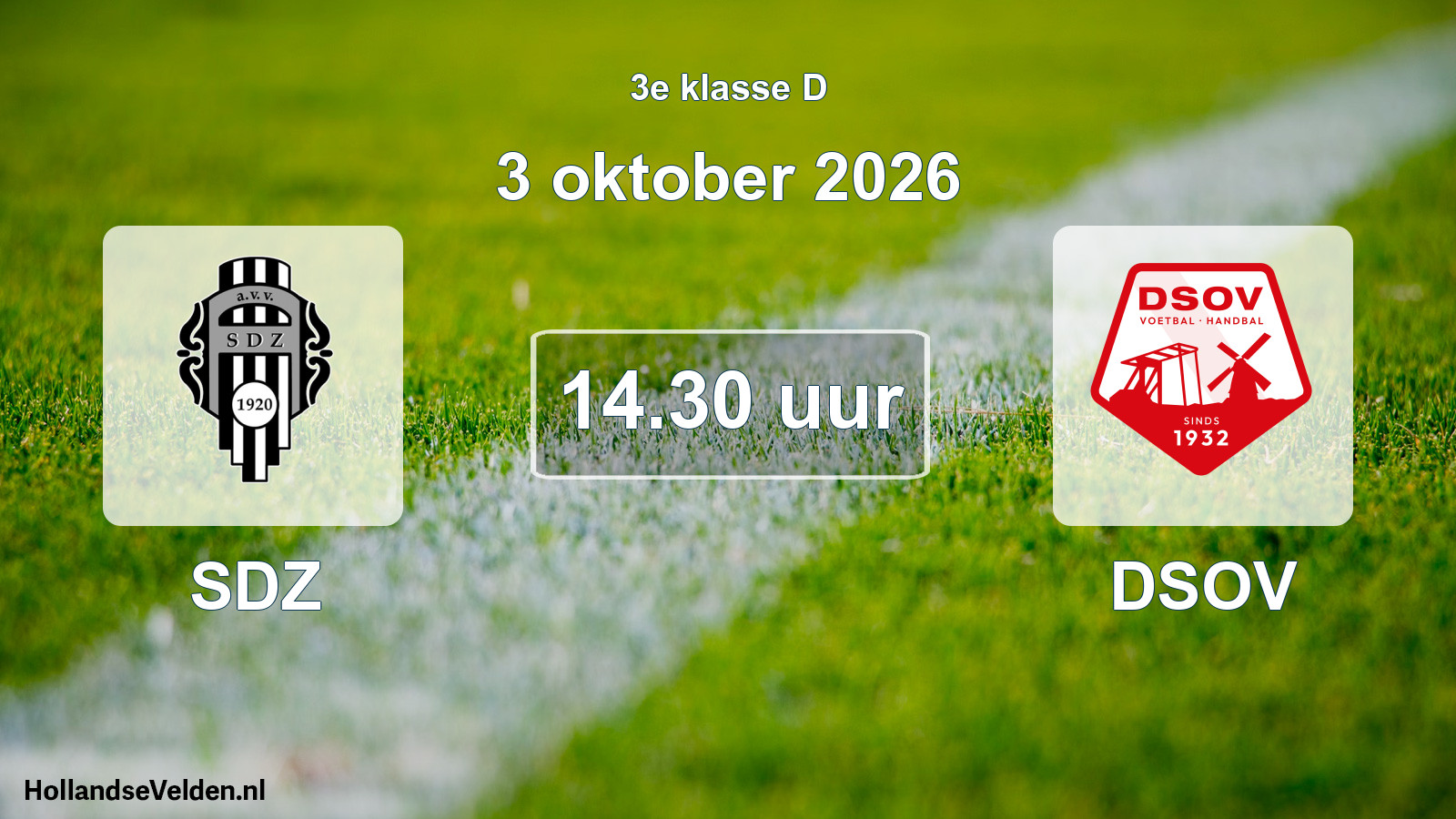 Geplande wedstrijd: SDZ - DSOV (3 oktober 2026)