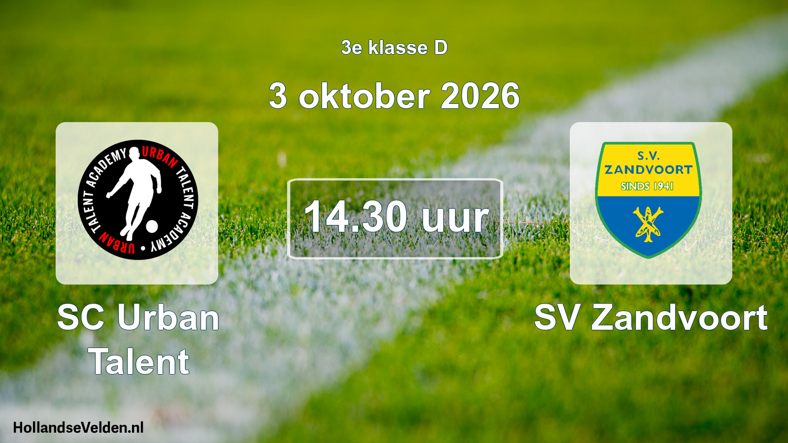 Geplande wedstrijd: SC Urban Talent - SV Zandvoort (3 oktober 2026)