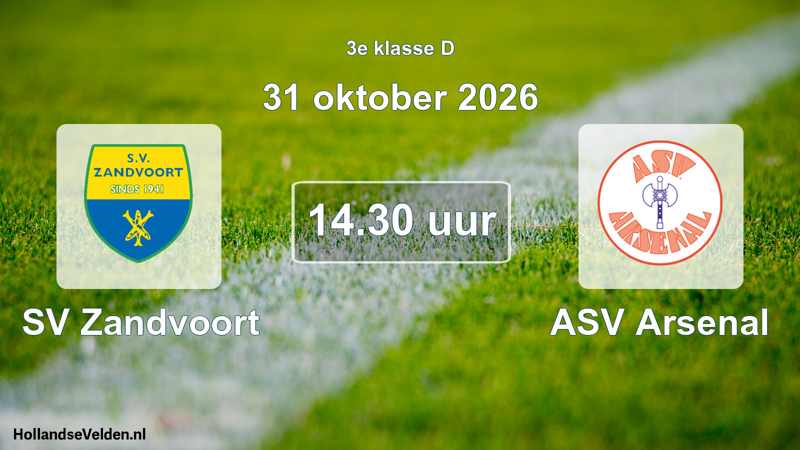Scheduled Match: SV Zandvoort - ASV Arsenal (31 October 2026)
