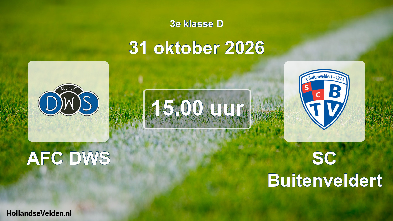 Geplande wedstrijd: AFC DWS - SC Buitenveldert (31 oktober 2026)