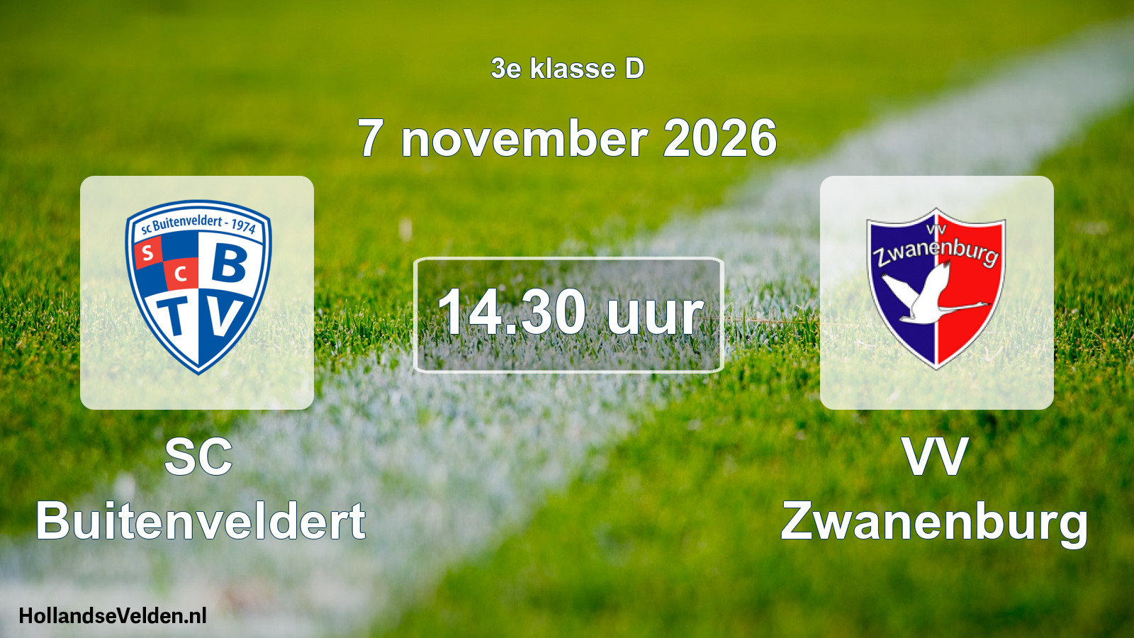 Geplande wedstrijd: SC Buitenveldert - VV Zwanenburg (7 november 2026)