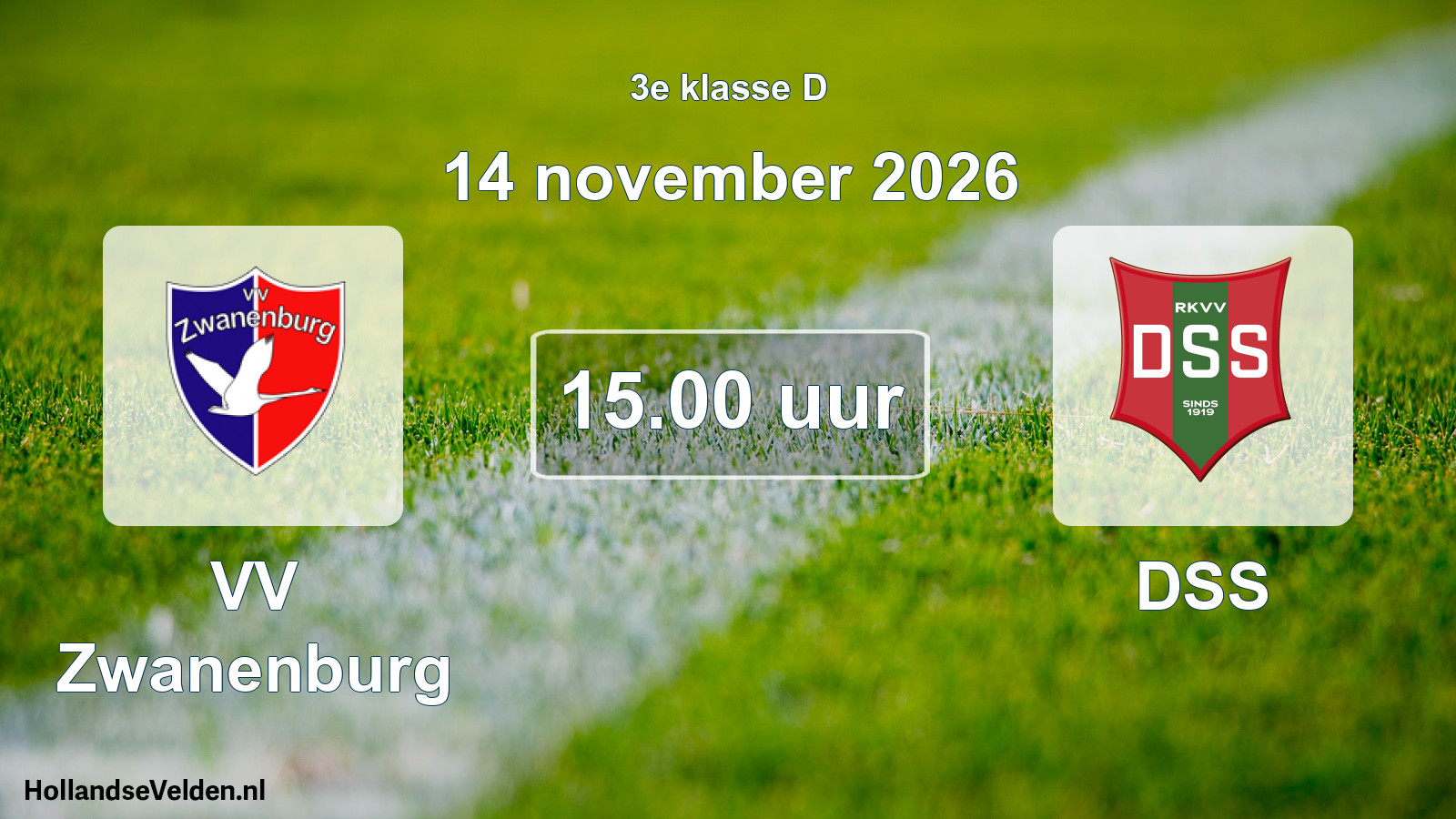 Geplande wedstrijd: VV Zwanenburg - DSS (14 november 2026)