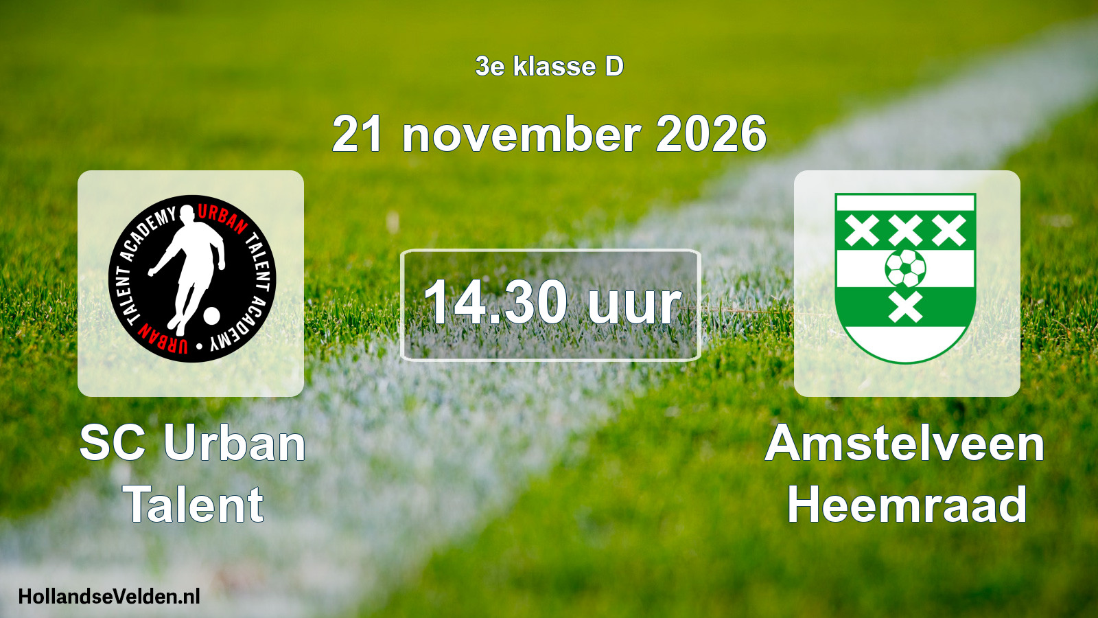 Geplande wedstrijd: SC Urban Talent - Amstelveen Heemraad (21 november 2026)