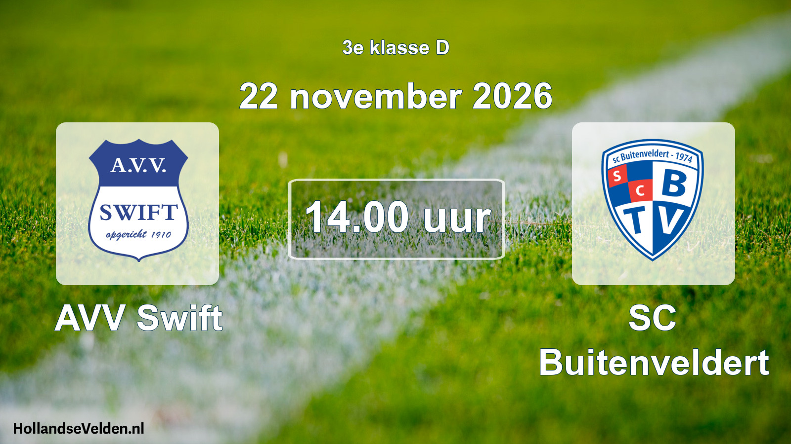 Geplande wedstrijd: AVV Swift - SC Buitenveldert (22 november 2026)