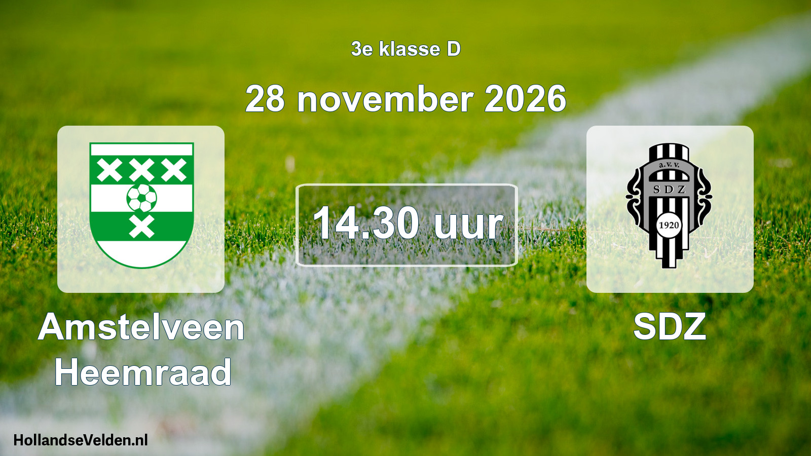 Geplande wedstrijd: Amstelveen Heemraad - SDZ (28 november 2026)