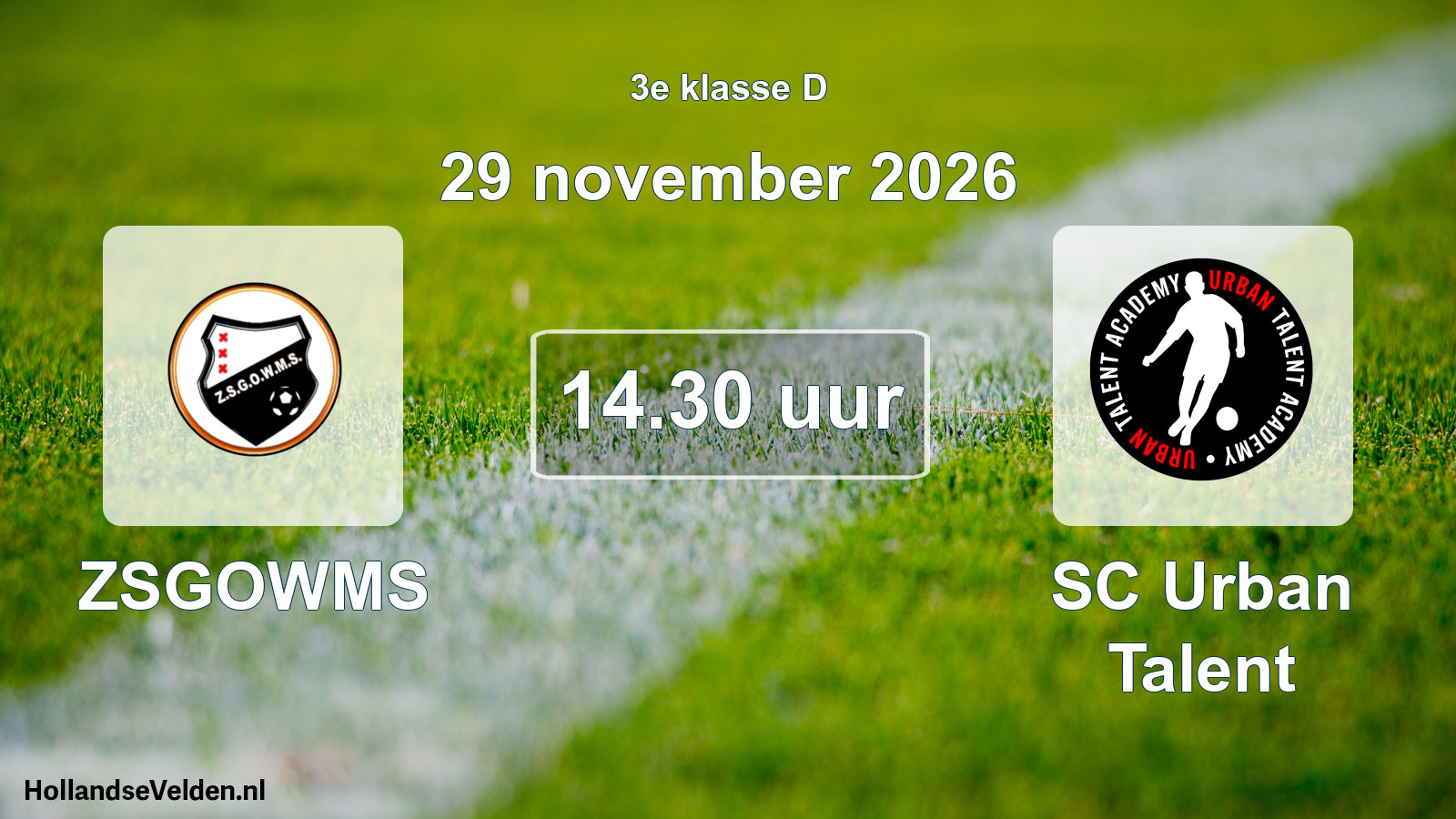 Geplande wedstrijd: ZSGOWMS - SC Urban Talent (29 november 2026)