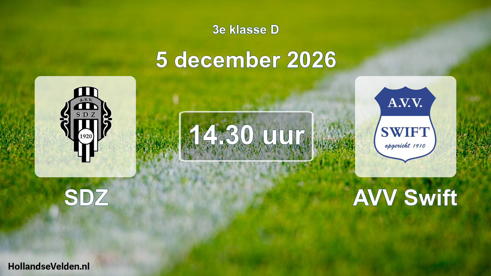 Geplande wedstrijd: SDZ - AVV Swift (5 december 2026)