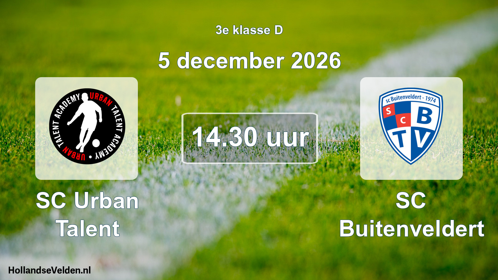 Geplande wedstrijd: SC Urban Talent - SC Buitenveldert (5 december 2026)