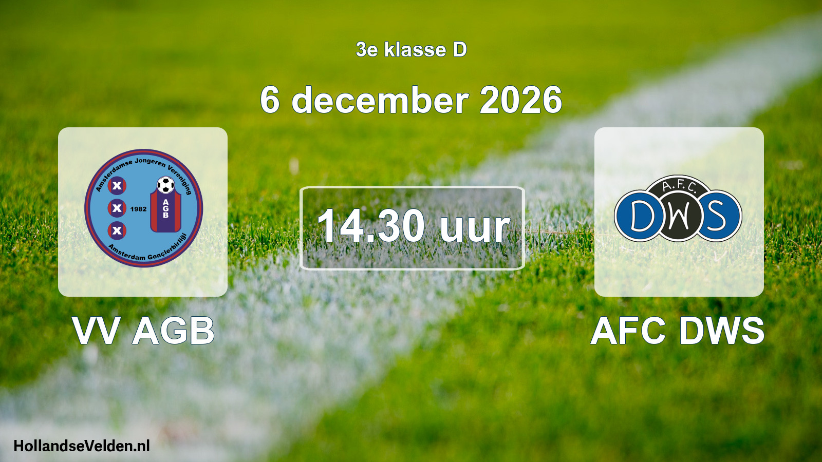 Scheduled Match: VV AGB - AFC DWS (6 December 2026)