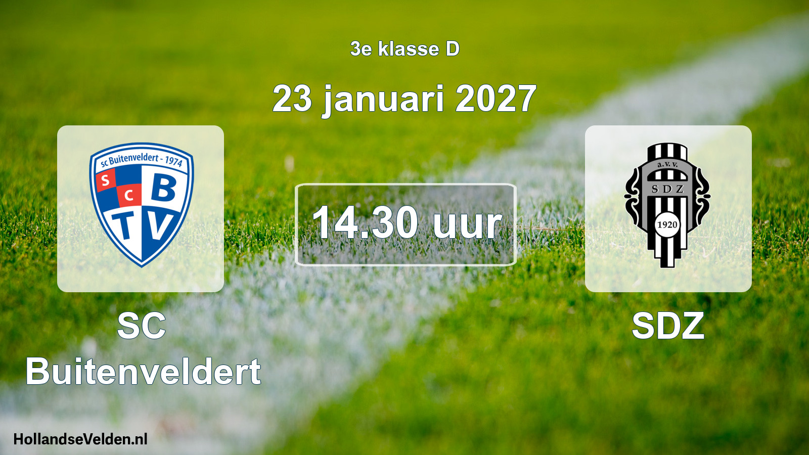 Geplande wedstrijd: SC Buitenveldert - SDZ (23 januari 2027)