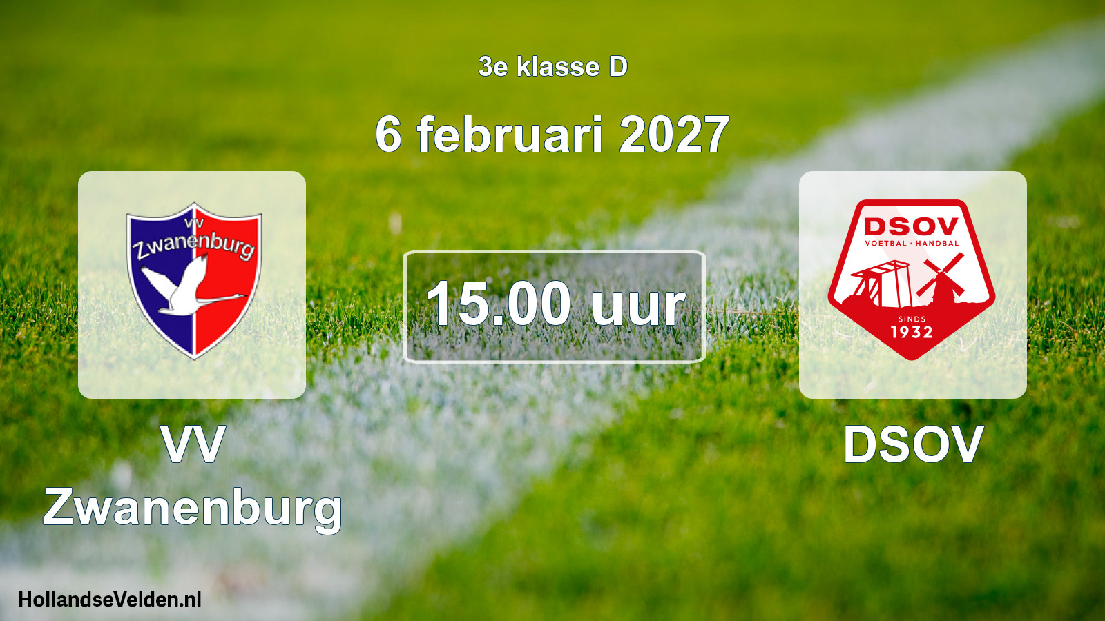 Geplande wedstrijd: VV Zwanenburg - DSOV (6 februari 2027)