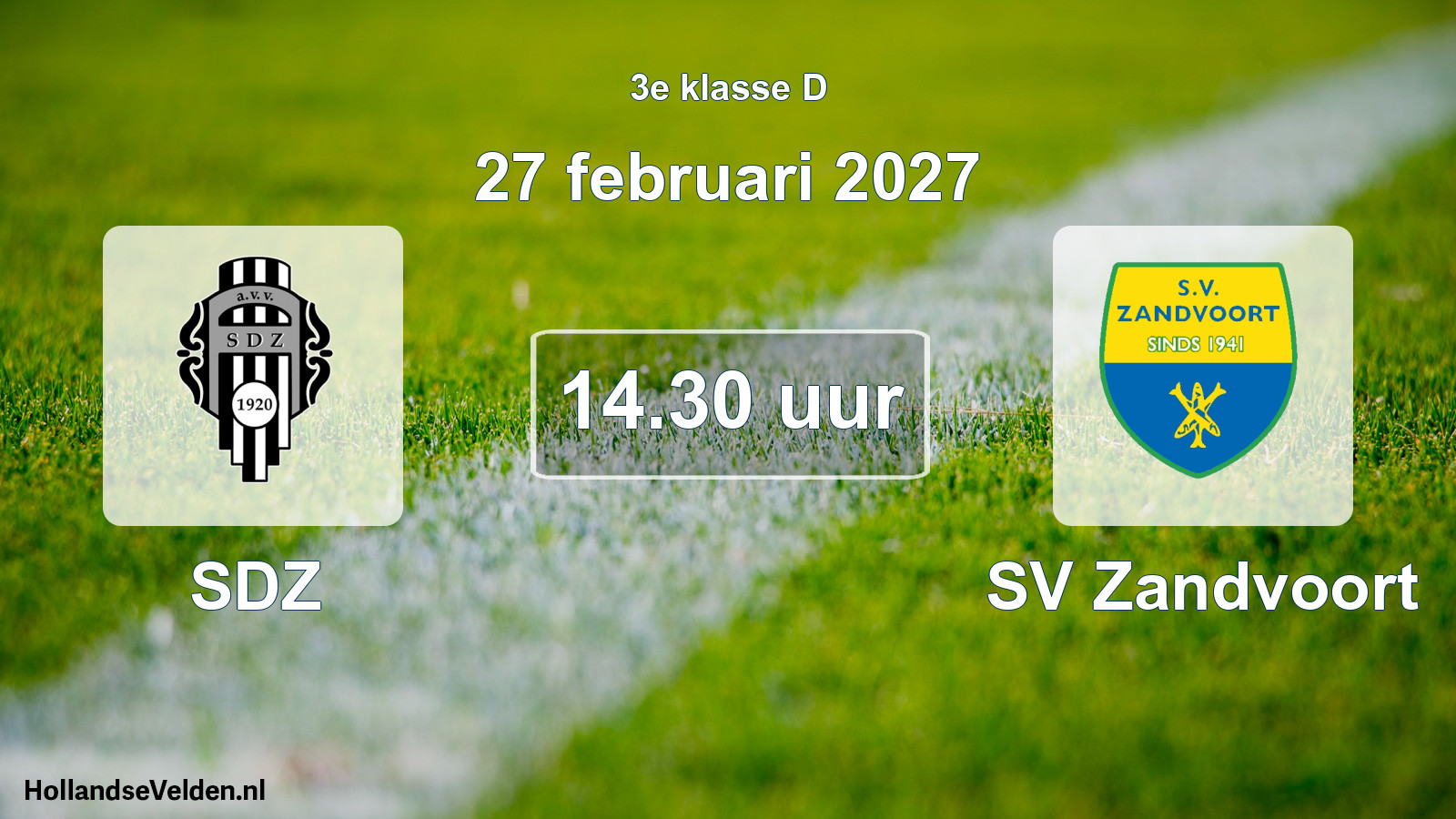 Geplande wedstrijd: SDZ - SV Zandvoort (27 februari 2027)