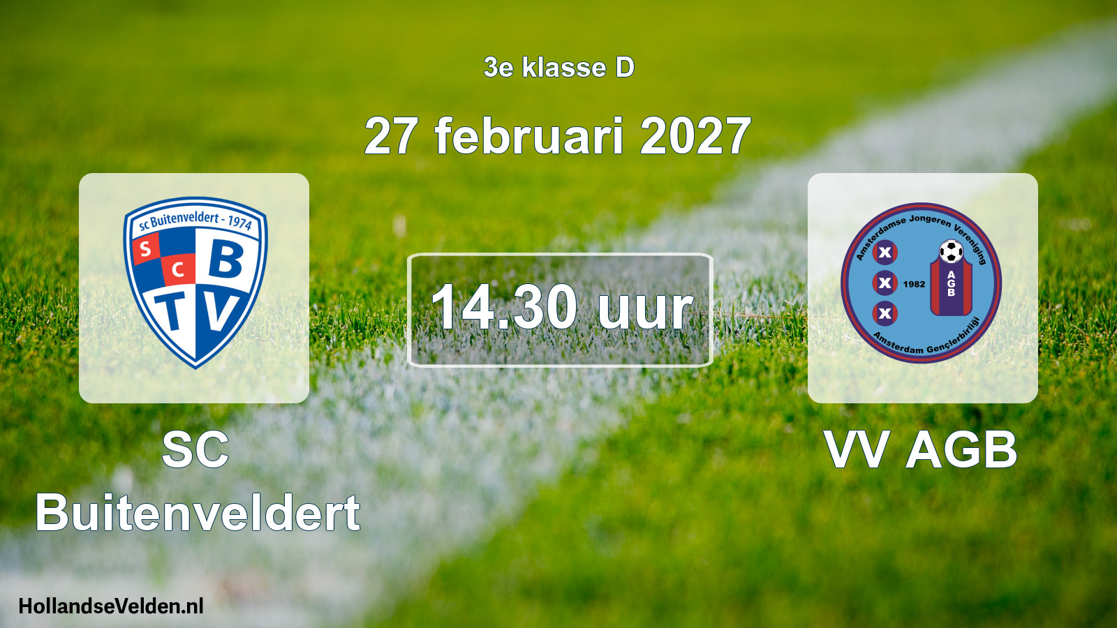 Geplande wedstrijd: SC Buitenveldert - VV AGB (27 februari 2027)
