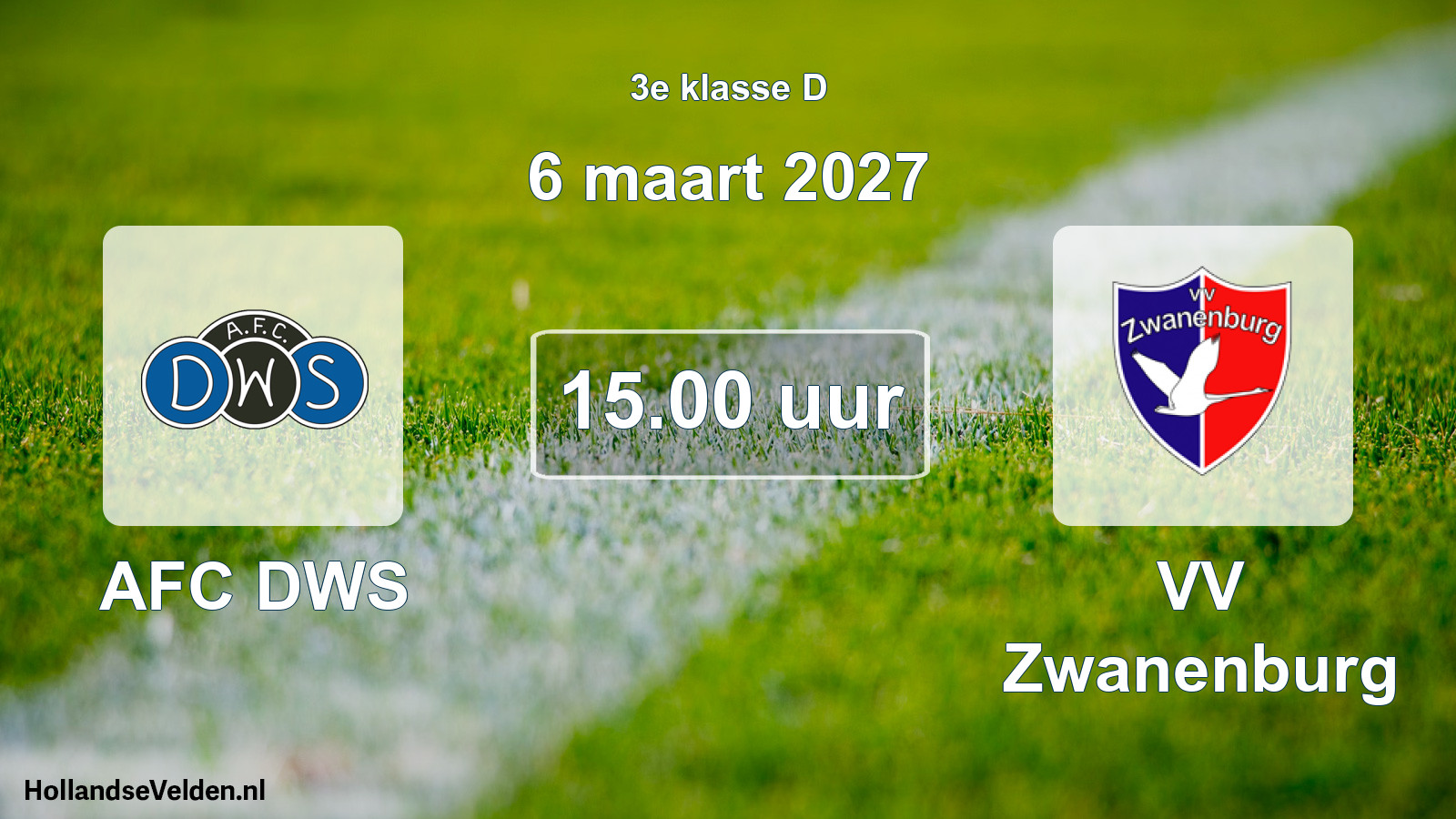 Geplande wedstrijd: AFC DWS - VV Zwanenburg (6 maart 2027)