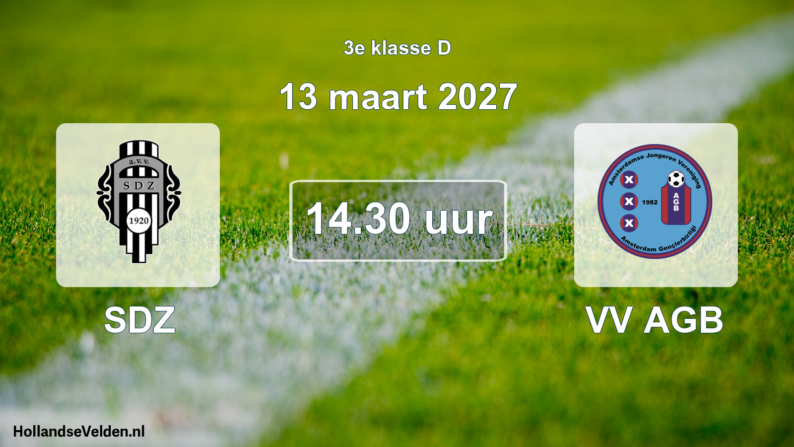 Geplande wedstrijd: SDZ - VV AGB (13 maart 2027)
