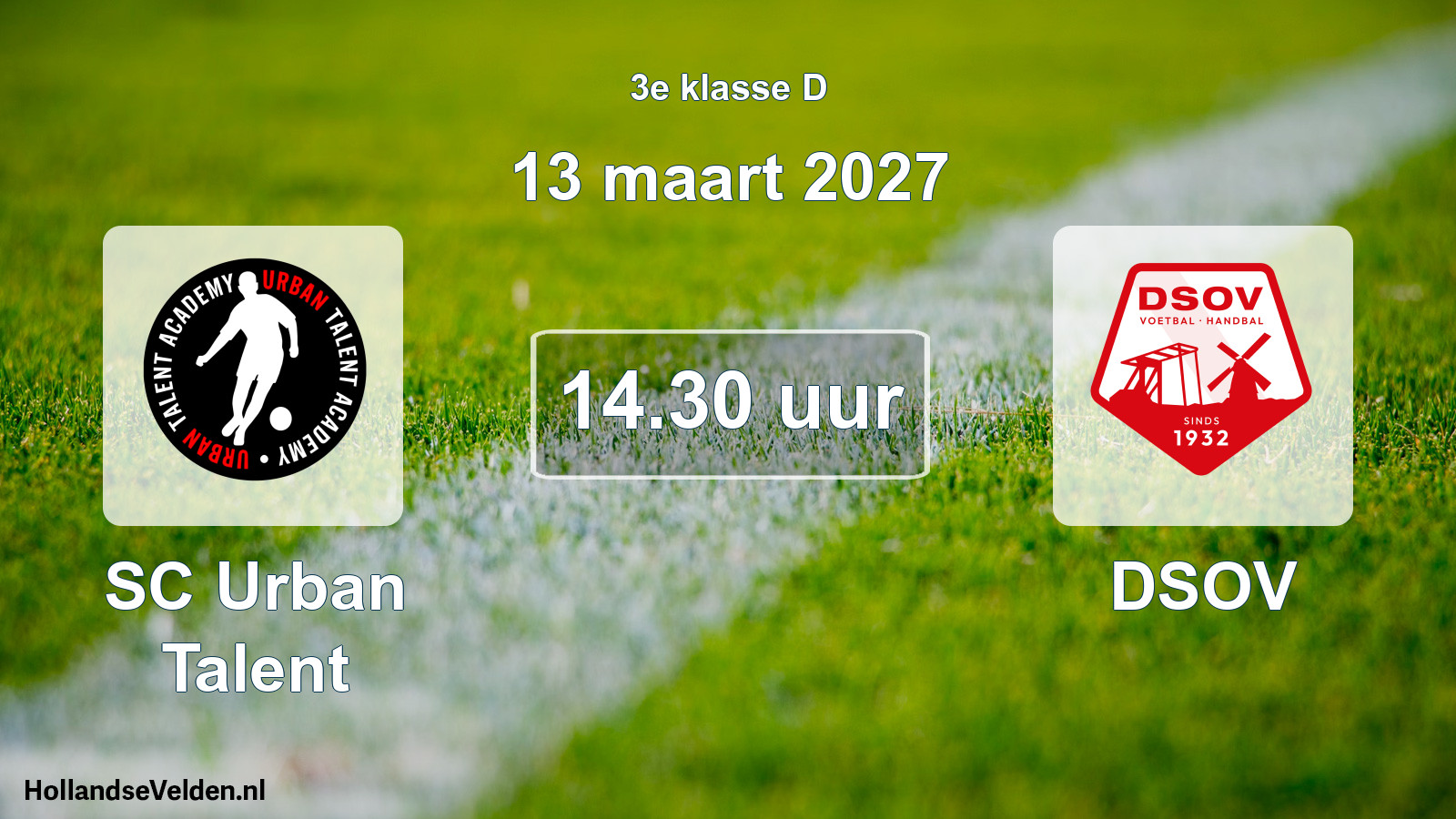 Geplande wedstrijd: SC Urban Talent - DSOV (13 maart 2027)