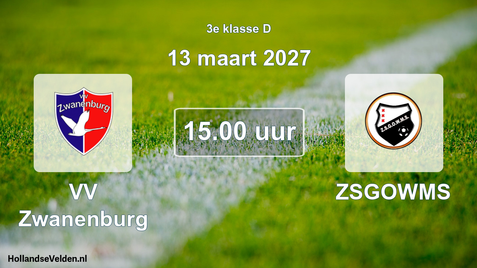 Geplande wedstrijd: VV Zwanenburg - ZSGOWMS (13 maart 2027)