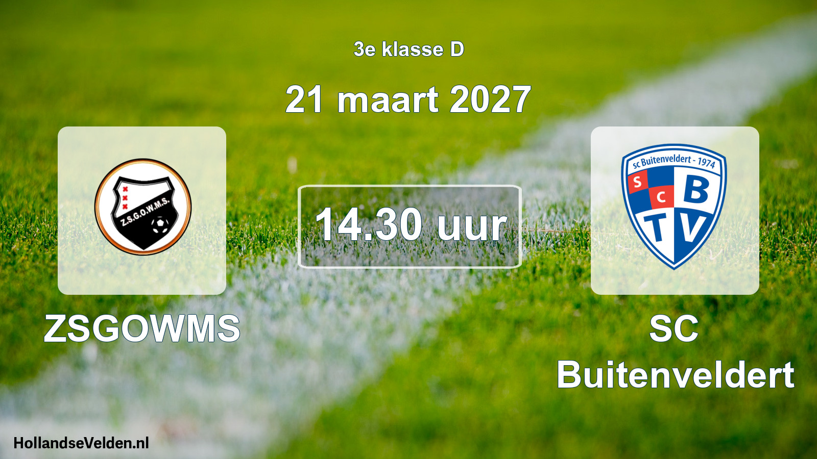 Geplande wedstrijd: ZSGOWMS - SC Buitenveldert (21 maart 2027)