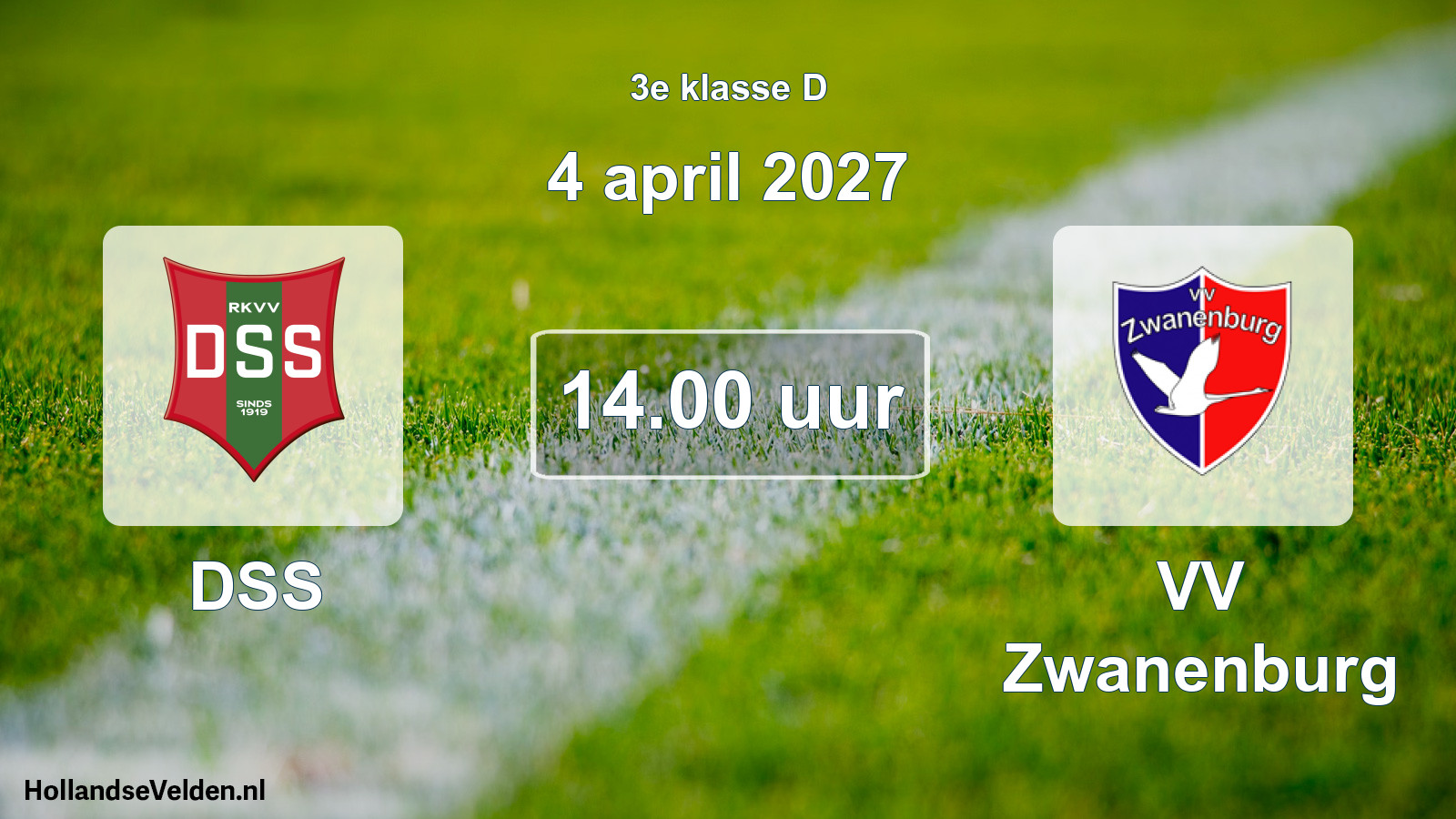Geplande wedstrijd: DSS - VV Zwanenburg (4 april 2027)