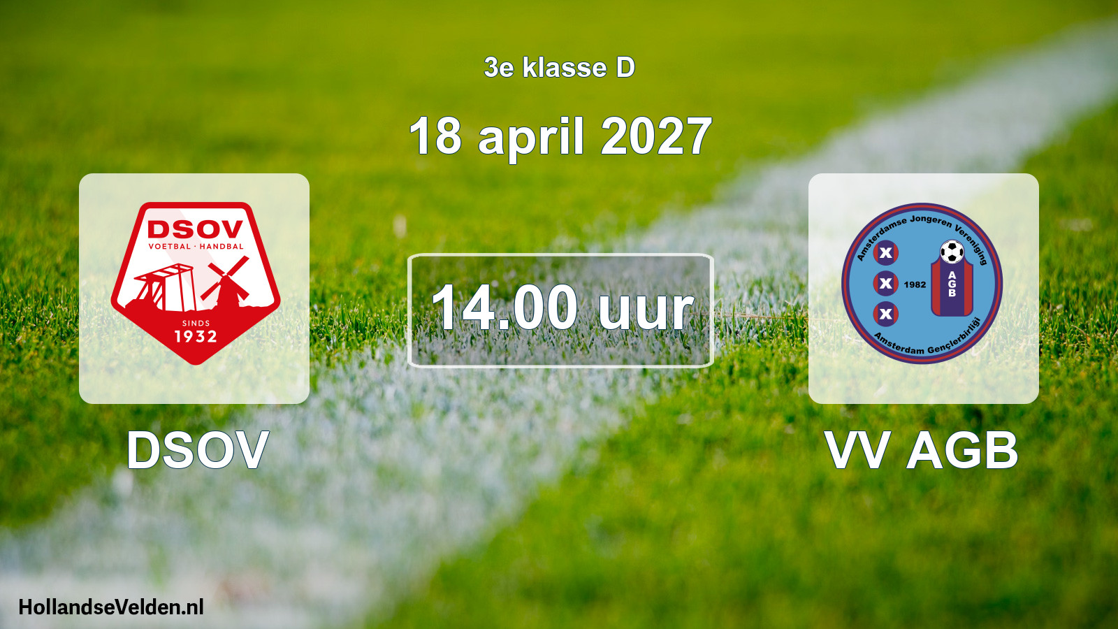 Geplande wedstrijd: DSOV - VV AGB (18 april 2027)
