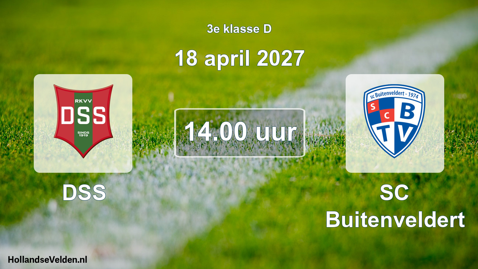 Geplande wedstrijd: DSS - SC Buitenveldert (18 april 2027)