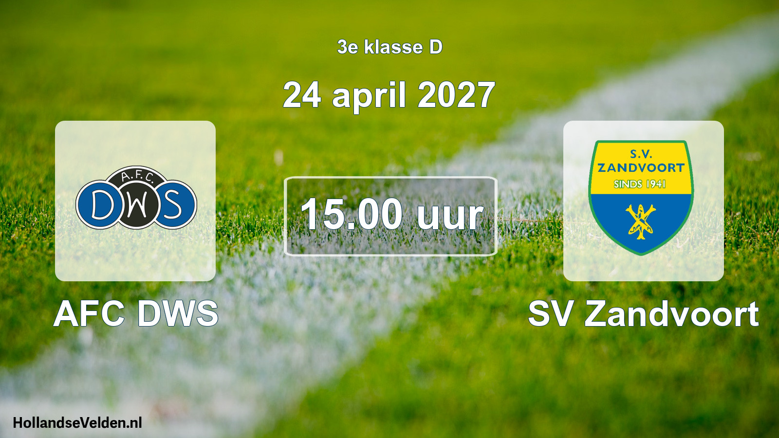 Geplande wedstrijd: AFC DWS - SV Zandvoort (24 april 2027)