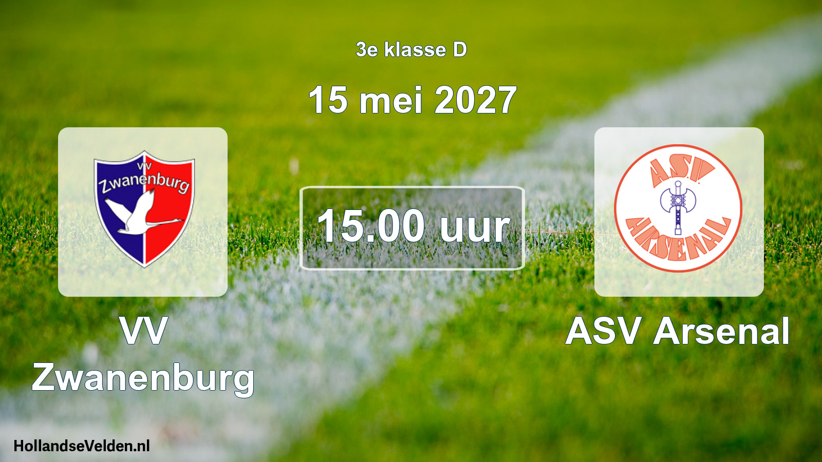 Geplande wedstrijd: VV Zwanenburg - ASV Arsenal (15 mei 2027)