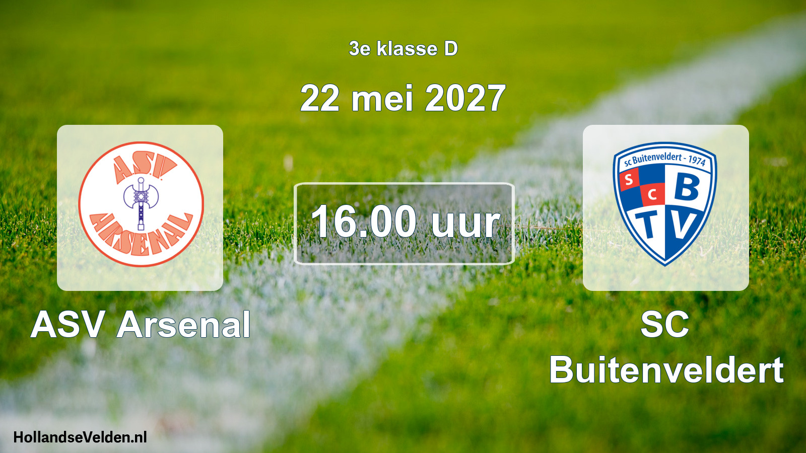 Geplande wedstrijd: ASV Arsenal - SC Buitenveldert (22 mei 2027)